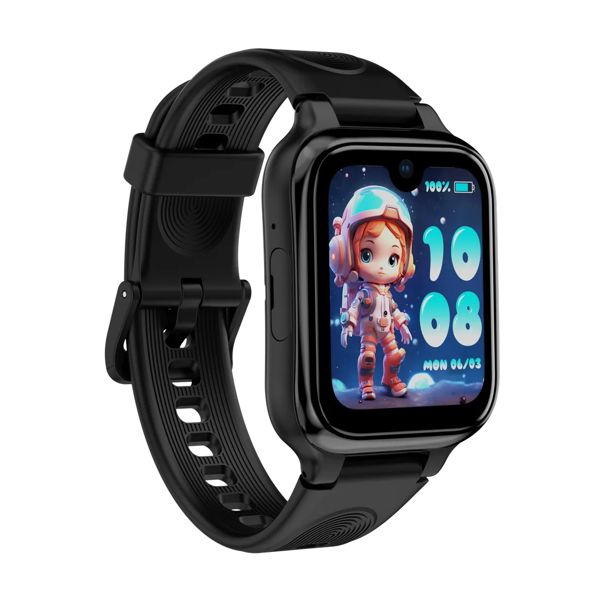 z. B. Lia, 7, mit ihrer GPS-Uhr